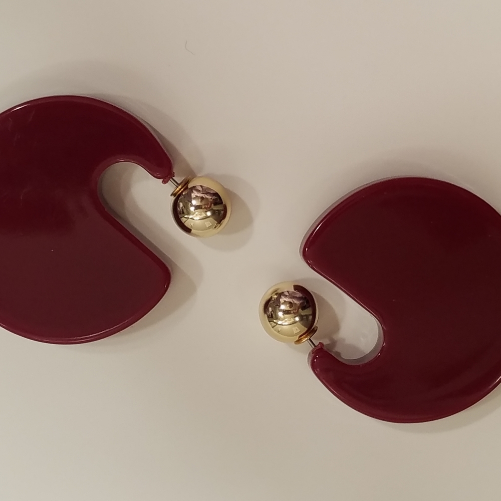 NWOT Trendy Red Hoop Earrings